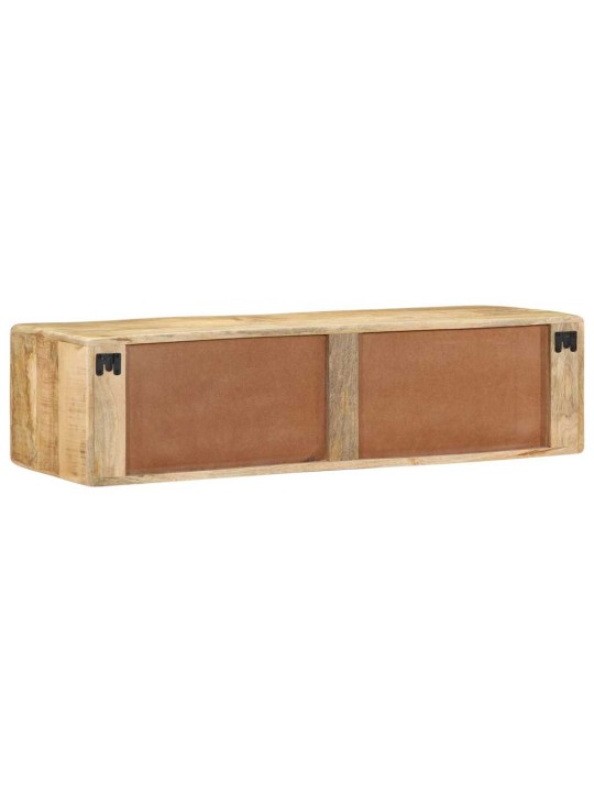 Seinä-tv-kaappi 100x32x25 cm massiivipuuta karkea mango