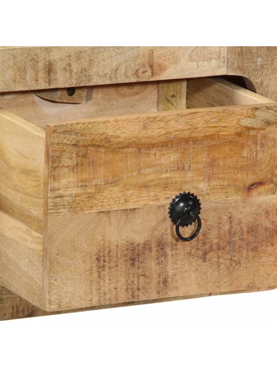 Seinä-tv-kaappi 100x32x25 cm massiivipuuta karkea mango
