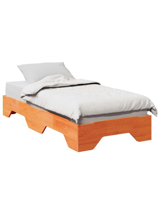 Sängynrunko ei patja pinottava vaha ruskea 75x190cm massiivipuu