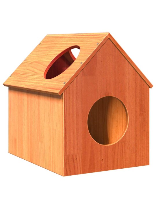 Cat house wax ruskea 41x50x50 cm massiivipuumänty