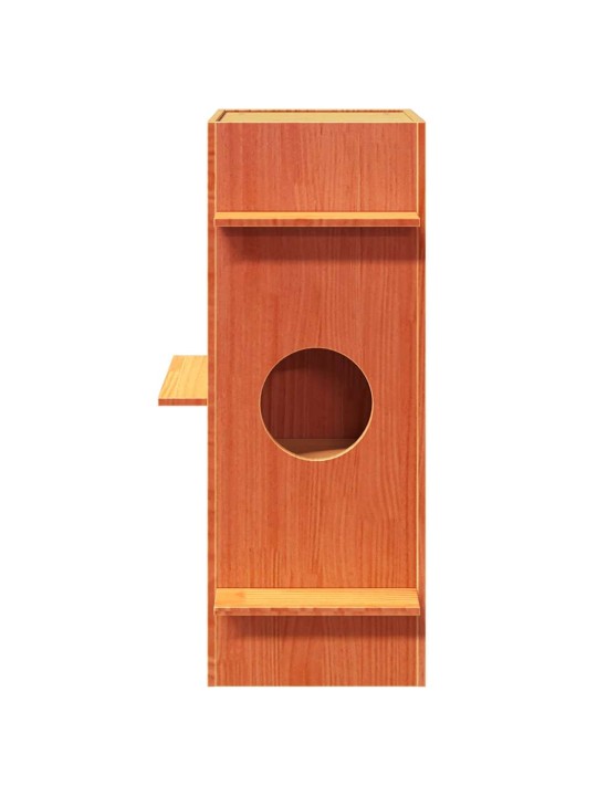 Cat house wax ruskea 43x43x90 cm massiivipuumänty