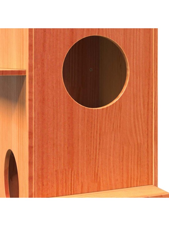 Cat house wax ruskea 43x43x90 cm massiivipuumänty