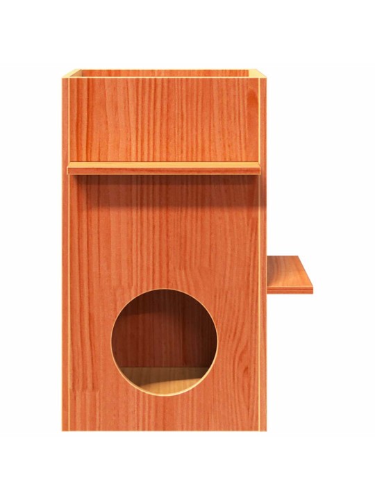 Cat house wax ruskea 43x43x60 cm massiivipuumänty