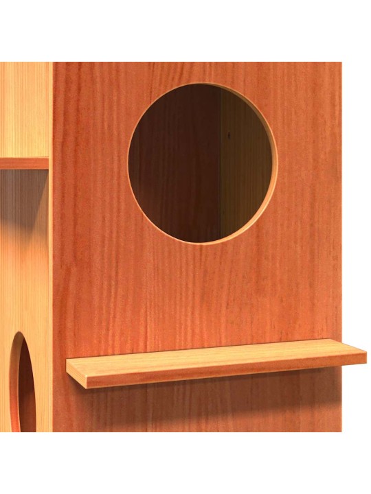 Cat house wax ruskea 43x43x60 cm massiivipuumänty