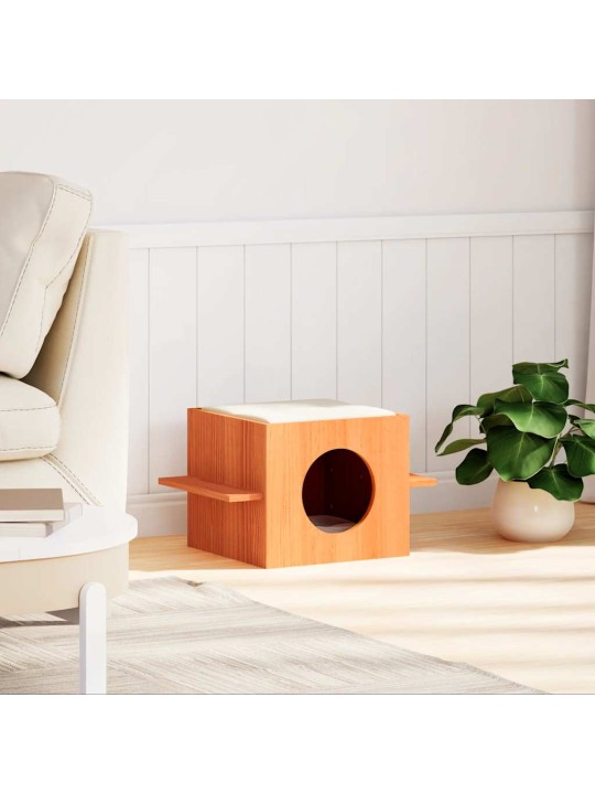 Cat house wax ruskea 51x35x30 cm massiivipuumänty