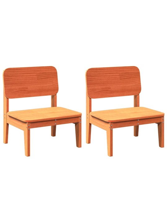 Puutarhatuolit 2 kpl wax ruskea 60x52,5x72 cm massiivipuu mänty