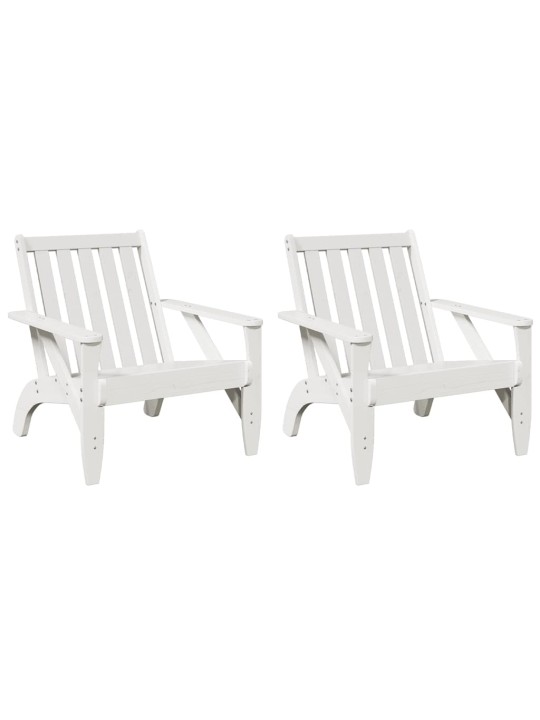 Puutarha adirondack tuolit 2 kpl valkoinen 75x77x77 cm