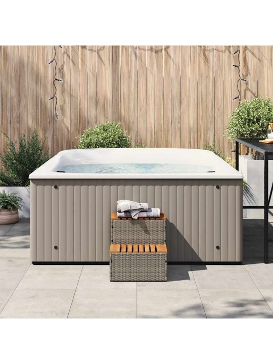 Hot tub step grey 50x50x50,5cm polyrottinki ja massiivi akaasia