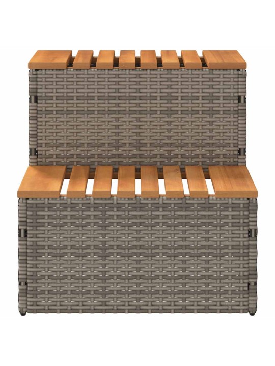 Hot tub step grey 50x50x50,5cm polyrottinki ja massiivi akaasia