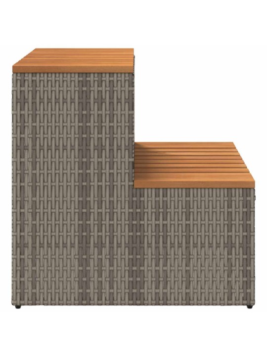 Hot tub step grey 50x50x50,5cm polyrottinki ja massiivi akaasia