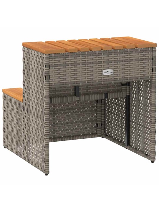 Hot tub step grey 50x50x50,5cm polyrottinki ja massiivi akaasia