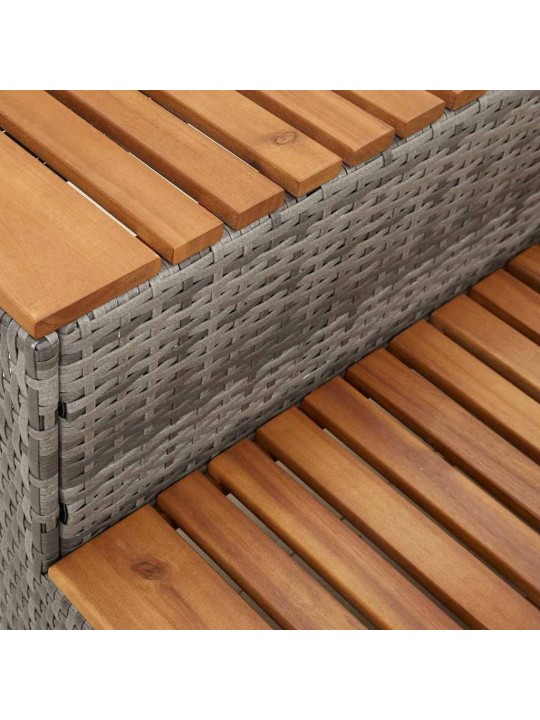 Hot tub step grey 50x50x50,5cm polyrottinki ja massiivi akaasia