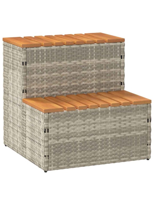 Hot tub step vaaleanharmaa 50x50x50,5 cm polyrottinki