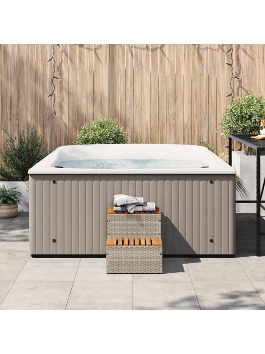 Hot tub step vaaleanharmaa 50x50x50,5 cm polyrottinki