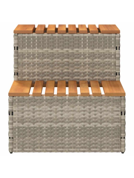 Hot tub step vaaleanharmaa 50x50x50,5 cm polyrottinki