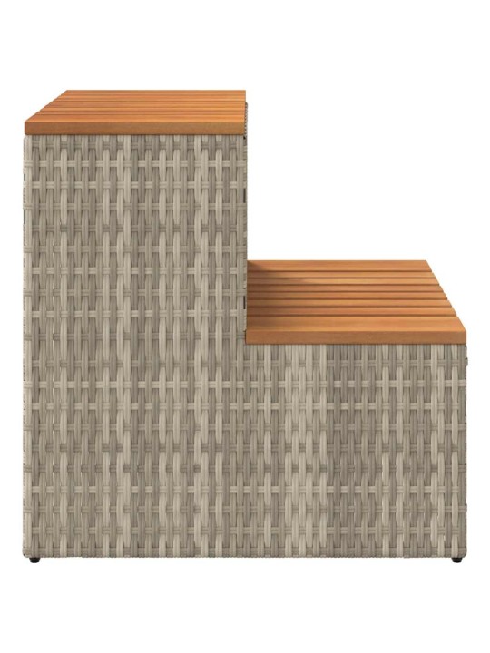 Hot tub step vaaleanharmaa 50x50x50,5 cm polyrottinki