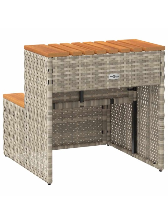 Hot tub step vaaleanharmaa 50x50x50,5 cm polyrottinki