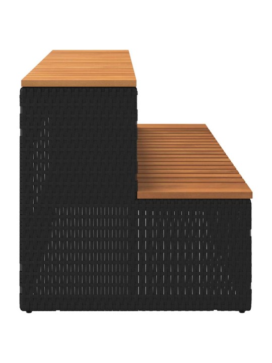 Hot tub step black 100x50x50,5 cm polyrottinki kiinteä akaasia