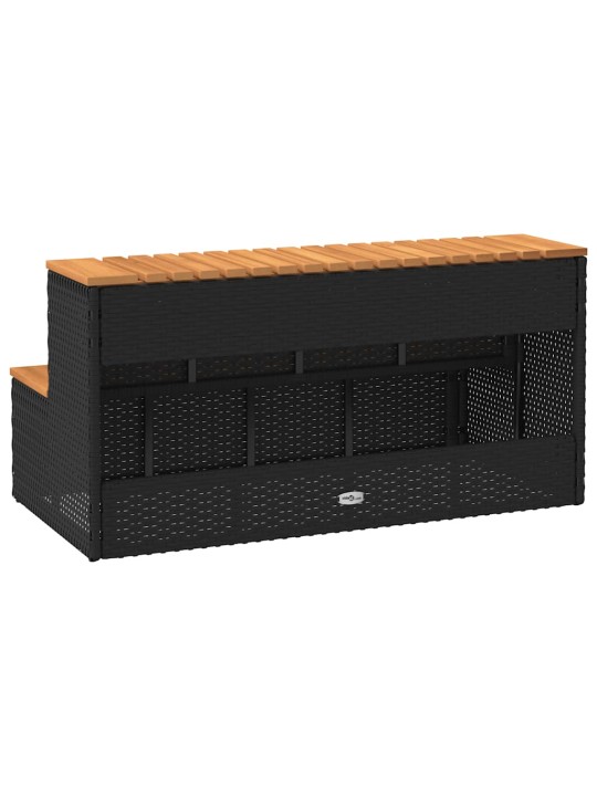 Hot tub step black 100x50x50,5 cm polyrottinki kiinteä akaasia