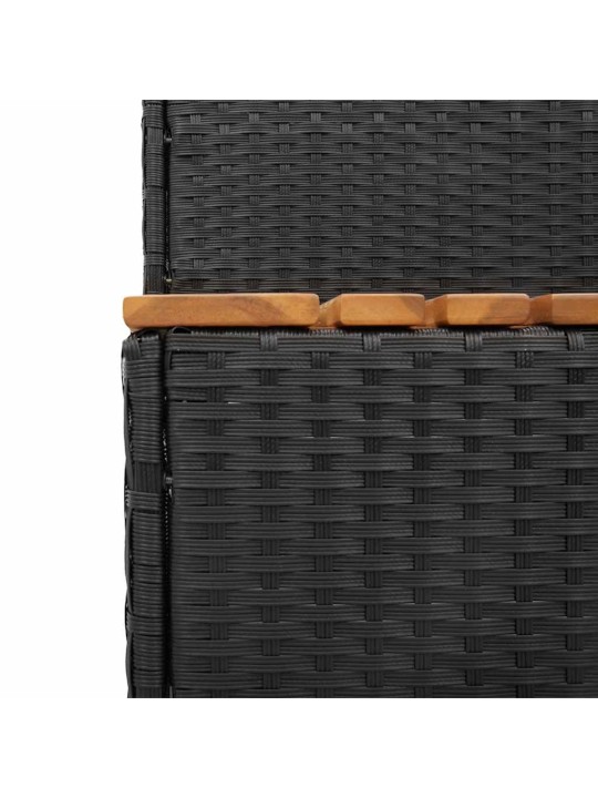 Hot tub step black 100x50x50,5 cm polyrottinki kiinteä akaasia