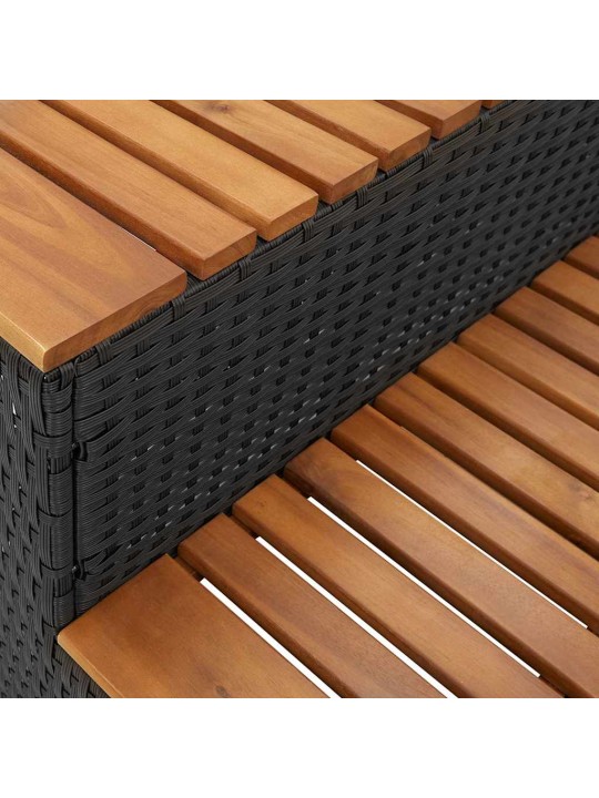 Hot tub step black 100x50x50,5 cm polyrottinki kiinteä akaasia