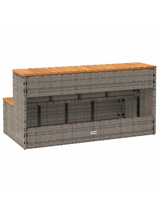 Hot tub step grey 100x50x50,5 cm polyrottinki kiinteä akaasia