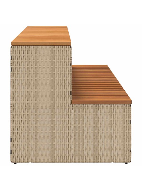 Hot tub step beige 100x50x50,5 cm polyrottinki kiinteä akaasia