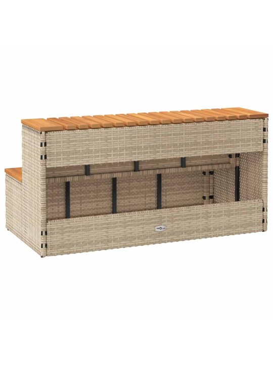 Hot tub step beige 100x50x50,5 cm polyrottinki kiinteä akaasia