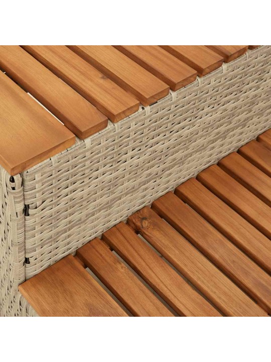 Hot tub step beige 100x50x50,5 cm polyrottinki kiinteä akaasia