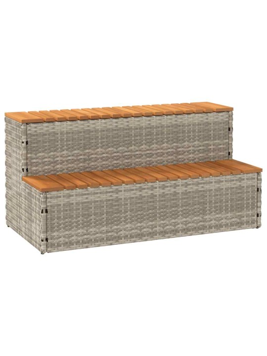 Hot tub step vaaleanharmaa 100x50x50,5 cm polyrottinki