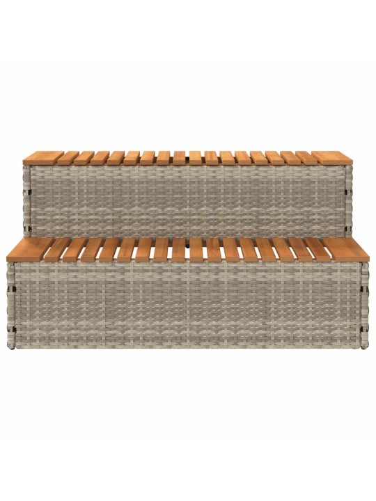 Hot tub step vaaleanharmaa 100x50x50,5 cm polyrottinki