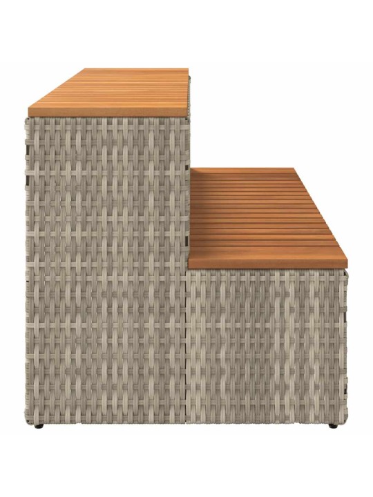 Hot tub step vaaleanharmaa 100x50x50,5 cm polyrottinki