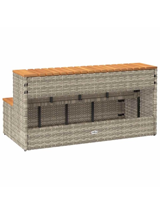 Hot tub step vaaleanharmaa 100x50x50,5 cm polyrottinki