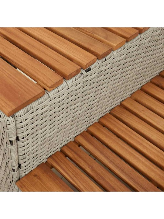 Hot tub step vaaleanharmaa 100x50x50,5 cm polyrottinki