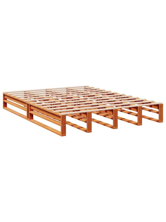 Sänky kirjahyllyllä ei patjaa vahanrusk. 140x190 cm täysi mänty