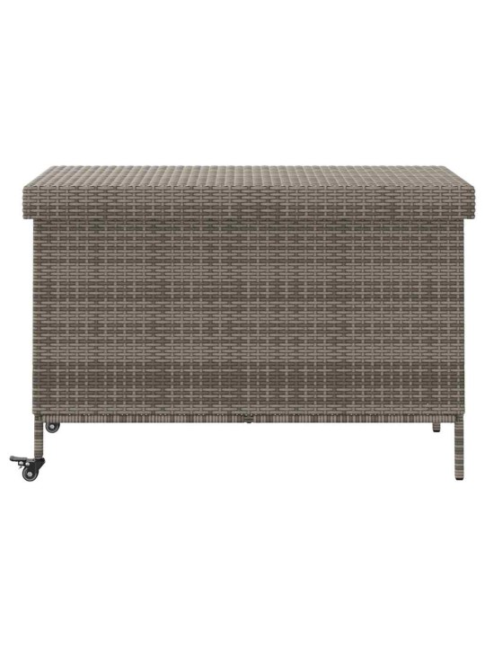 Puutarhasäilytyslaatikko pyörillä harmaa 110x55x73 cm
