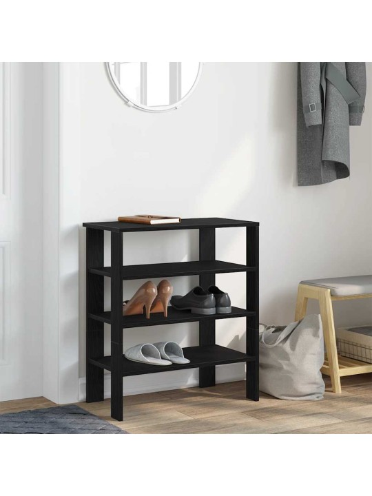 Kenkäteline musta 61x32x70 cm tekninen puu