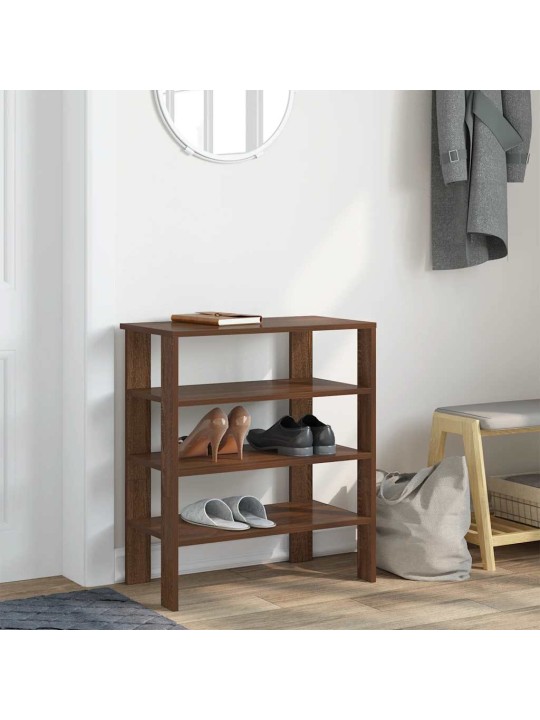 Kenkäteline ruskea tammi 61x32x70 cm tekninen puu