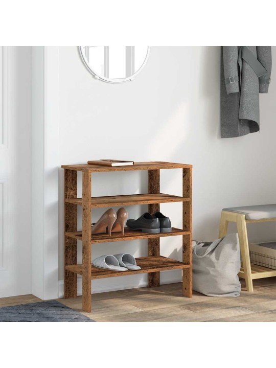 Kenkäteline vanhaa puuta 61x32x70 cm tekninen puu