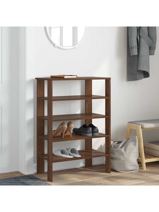 Kenkäteline ruskea tammi 61x32x87,5 cm tekninen puu