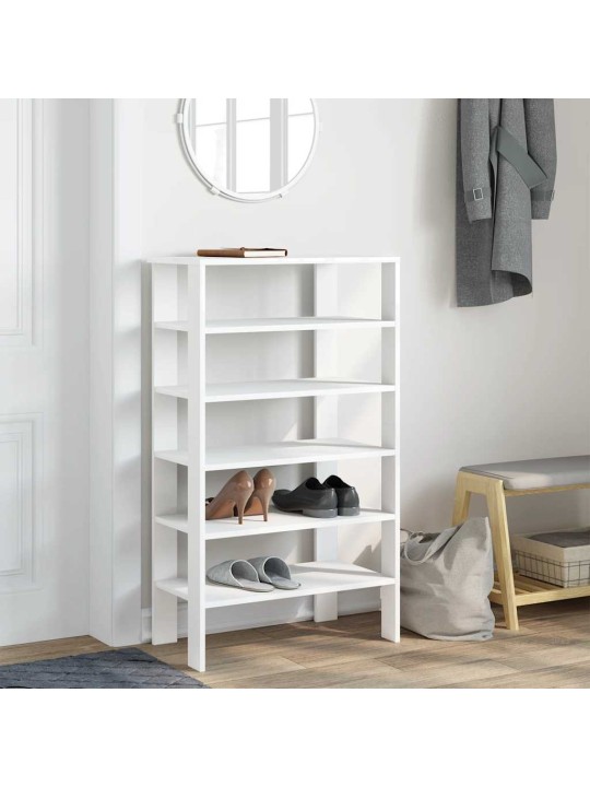 Kenkäteline valkoinen 61x32x105 cm tekninen puu