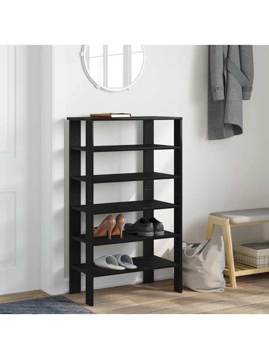 Kenkäteline musta 61x32x105 cm tekninen puu