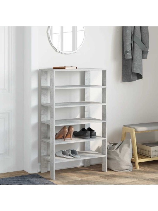 Kenkäteline betoninharmaa 61x32x105 cm tekninen puu
