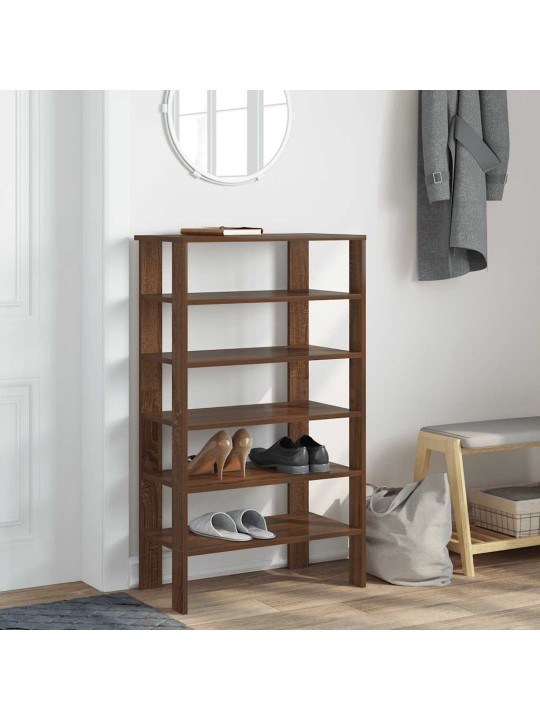 Kenkäteline ruskea tammi 61x32x105 cm tekninen puu