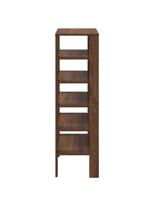 Kenkäteline ruskea tammi 61x32x105 cm tekninen puu