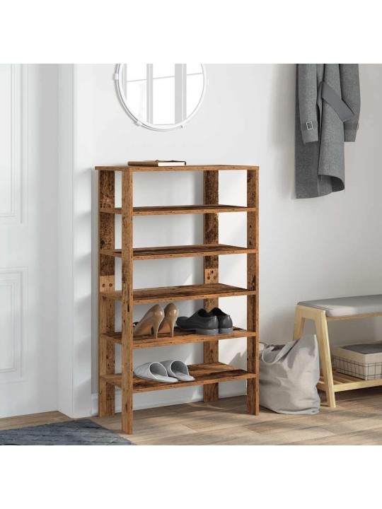 Kenkäteline vanhaa puuta 61x32x105 cm tekninen puu
