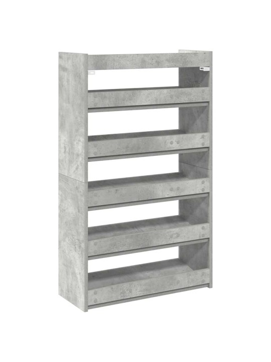 Kenkäteline betoninharmaa 60x25x100 cm tekninen puu