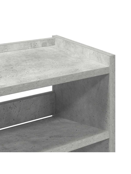 Kenkäteline betoninharmaa 60x25x100 cm tekninen puu