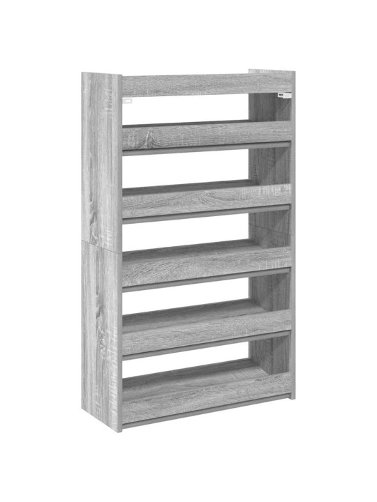 Kenkäteline harmaa sonoma 60x25x100 cm tekninen puu