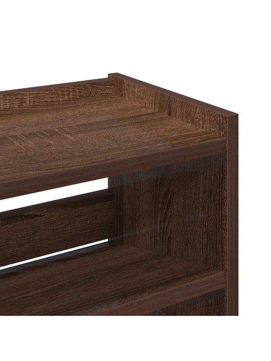 Kenkäteline ruskea tammi 60x25x100 cm tekninen puu